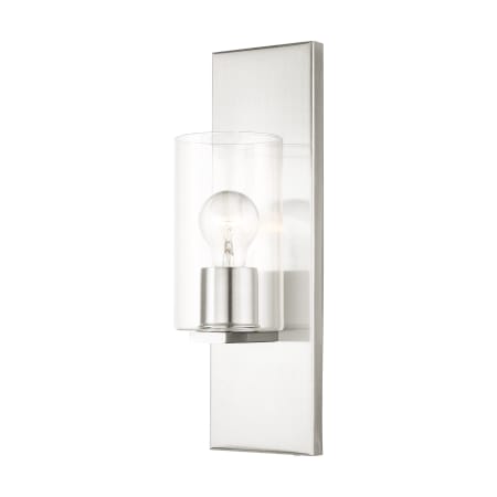 Livex Lighting Zurich Single Light 15" Tall Bathroom Sconce Brushed Nickel