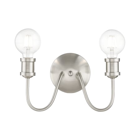Livex Lighting Lansdale 2 Light 14" Wide Commercial Vanity Light Brushed Nickel