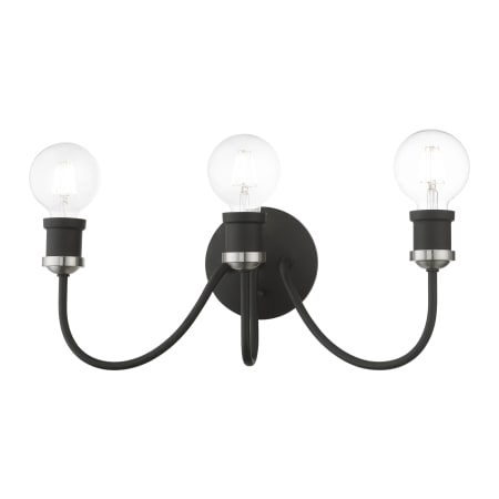 Livex Lighting Lansdale 3 Light 19" Wide Commercial Vanity Light Black / Brushed Nickel Accent