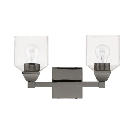 Livex Lighting Aragon 2 Light 15" Wide Commercial Vanity Light Black Chrome