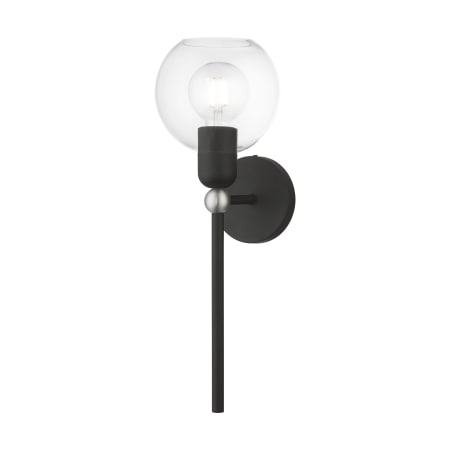 Livex Lighting Downtown 19" Tall Commercial Wall Sconce Black / Brushed Nickel Accent