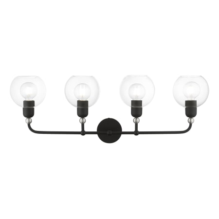 Livex Lighting Downtown 4 Light 36" Wide Commercial Vanity Light Black / Brushed Nickel Accents