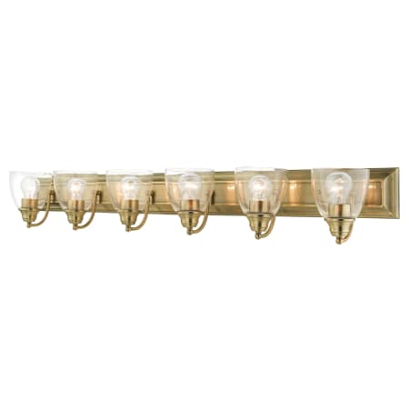 Livex Lighting Birmingham 6 Light 48" Wide Bathroom Vanity Light Antique Brass