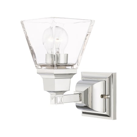 Livex Lighting Mission Single Light 10" Tall Bathroom Sconce Polished Chrome