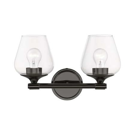 Livex Lighting Willow 2 Light 15" Wide Commercial Vanity Light Black Chrome