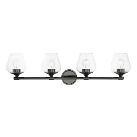 Livex Lighting Willow 4 Light 36" Wide Commercial Vanity Light Black Chrome