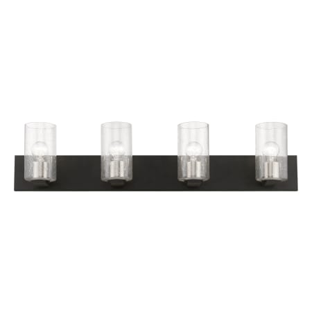 Livex Lighting Zurich 4 Light 36" Wide Commercial Vanity Light Black / Brushed Nickel Accents