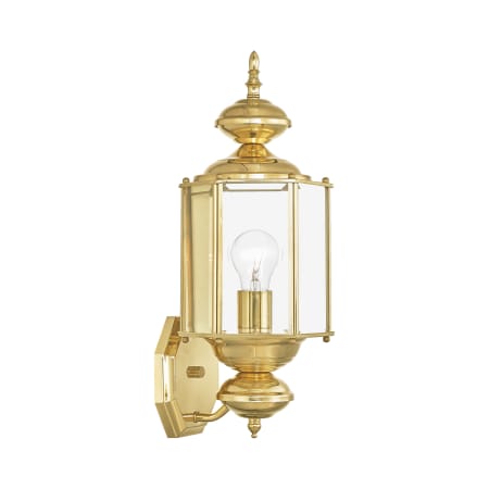 Livex Lighting Outdoor Basics Single Light 17" High Outdoor Wall Sconce Polished Brass