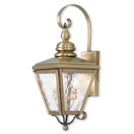 Livex Lighting Cambridge 2 Light 21-1/2" High Outdoor Wall Sconce Antique Brass
