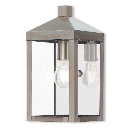 Livex Lighting Nyack Single Light 13" Tall Outdoor Wall Sconce Brushed Nickel