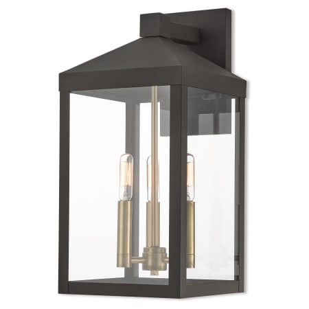 Livex Lighting Nyack 3 Light 18" Tall Outdoor Wall Sconce Bronze