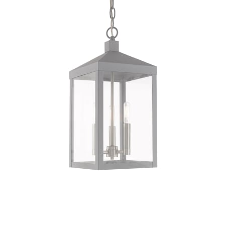 Livex Lighting Nyack 3 Light 8" Wide Outdoor Multi Light Mini Pendant Nordic Gray
