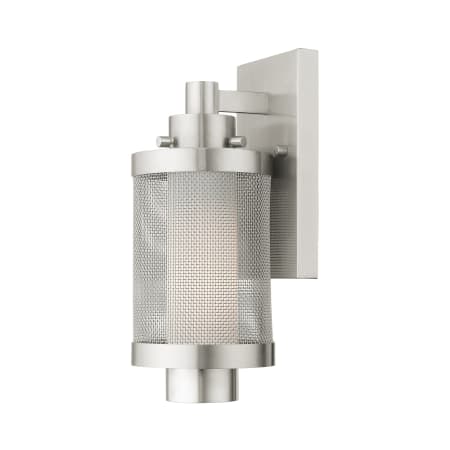Livex Lighting Nottingham Single Light 12" Tall Outdoor Wall Sconce Brushed Nickel
