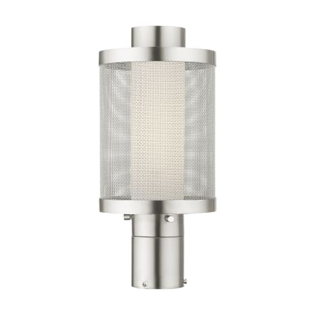 Livex Lighting Nottingham Single Light 15" Tall Post Light Brushed Nickel