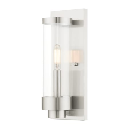 Livex Lighting Hillcrest 12" Tall Outdoor Wall Sconce Brushed Nickel