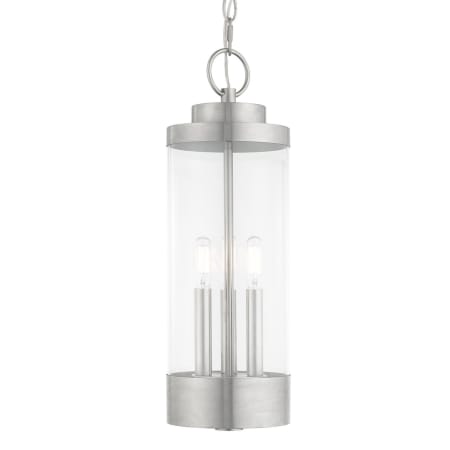 Livex Lighting Hillcrest 3 Light 7" Wide Outdoor Mini Pendant Brushed Nickel
