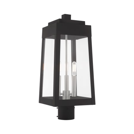 Livex Lighting Oslo 3 Light 20" Tall Outdoor Single Head Post Light Black