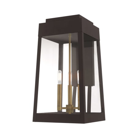 Livex Lighting Oslo 3 Light 20" Tall Outdoor Wall Sconce Bronze