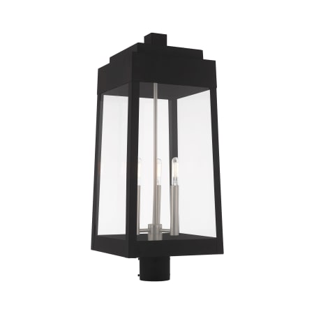 Livex Lighting Oslo 3 Light 25" Tall Outdoor Single Head Post Light Black
