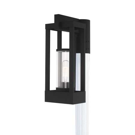 Livex Lighting Delancey Single Light 15" Tall Outdoor Single Head Post Light Black