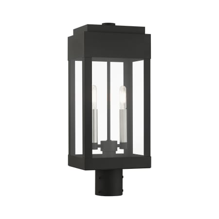 Livex Lighting York 2 Light 20" Tall Outdoor Single Head Post Light Black