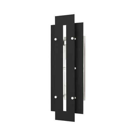 Livex Lighting Utrecht Single Light 22" Tall Outdoor Wall Sconce Black with Brushed Nickel Accents