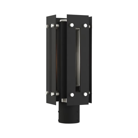 Livex Lighting Utrecht Single Light 16" Tall Post Light Black with Brushed Nickel Accents