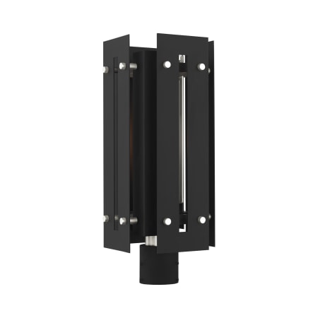 Livex Lighting Utrecht Single Light 20" Tall Post Light Black with Brushed Nickel Accents