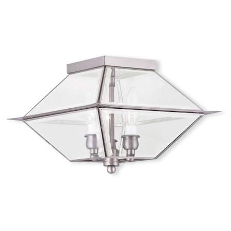 Livex Lighting Westover 3 Light 12" Wide Flush Mount Ceiling Fixture Antique Brass