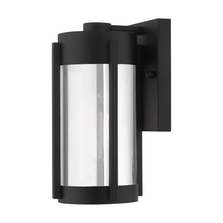 Livex Lighting Sheridan Single Light 10" Tall Outdoor Wall Sconce Black with Brushed Nickel Candles