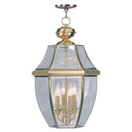 Livex Lighting Monterey 4 Light Outdoor Pendant Antique Brass