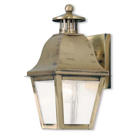 Livex Lighting Amwell Single Light 13-1/2" High Outdoor Wall Sconce Antique Brass