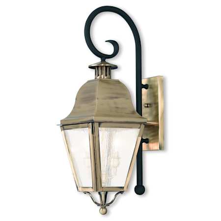 Livex Lighting Amwell 2 Light 24-3/4" High Outdoor Wall Sconce Antique Brass