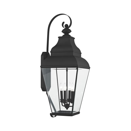 Livex Lighting Exeter 4 Light 36" Tall Outdoor Wall Sconce with Clear Glass Shade Black