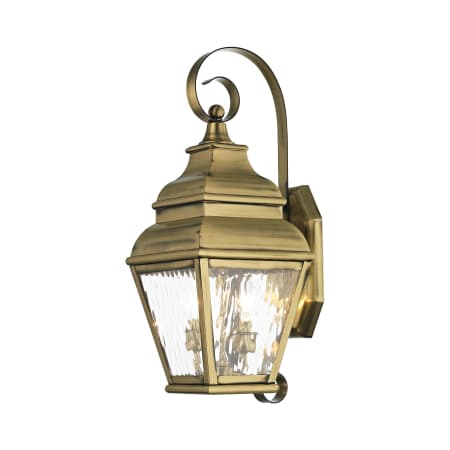 Livex Lighting Exeter 2 Light 21-1/2" High Outdoor Wall Sconce Antique Brass