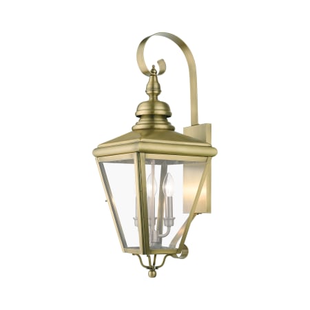 Livex Lighting Adams 3 Light 29" Tall Wall Sconce Antique Brass / Brushed Nickel