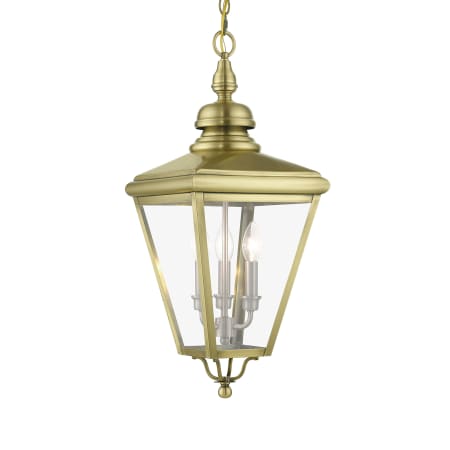 Livex Lighting Adams 3 Light 11" Wide Pendant Antique Brass / Brushed Nickel