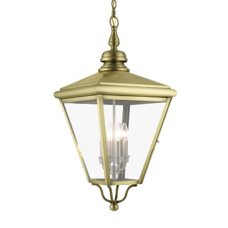 Livex Lighting Adams 4 Light 14" Wide Pendant Antique Brass / Brushed Nickel