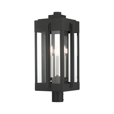 Livex Lighting Lexington 3 Light 25" Tall Outdoor Single Head Post Light Black