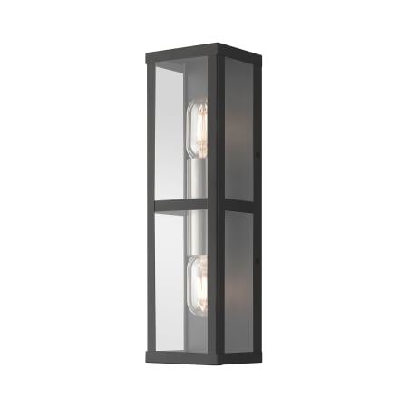 Livex Lighting Gaffney 2 Light 16" Tall Wall Sconce Black / Brushed Nickel