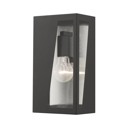 Livex Lighting Forsyth 11" Tall Outdoor Wall Sconce Black / Brushed Nickel Stainless Steel