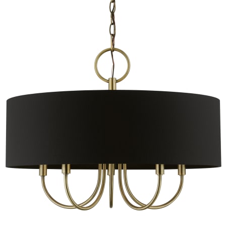 Livex Lighting Huntington 5 Light 23" Wide Taper Candle Drum Chandelier Antique Brass