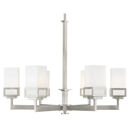 Livex Lighting Harding 6 Light 28-1/2" Wide Chandelier with Hand Blown Glass Shades Brushed Nickel