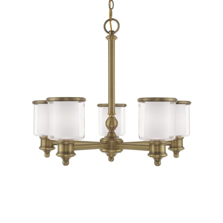 Livex Lighting Middlebush 5 Light 25" Wide Chandelier Antique Brass