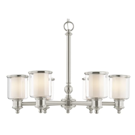 Livex Lighting Middlebush 6 Light 28" Wide Chandelier with Glass Shades Brushed Nickel
