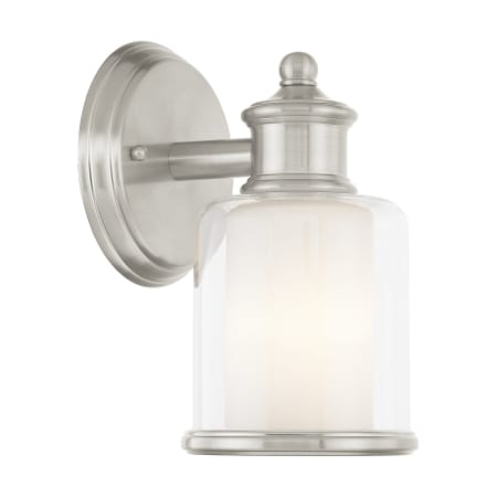 Livex Lighting Middlebush Single Light 9" Tall Wall Sconce with Glass Shade Brushed Nickel
