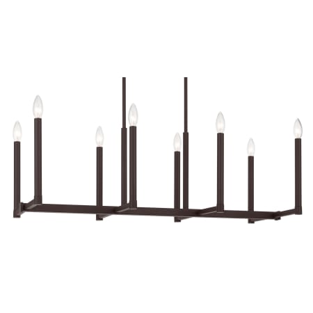 Livex Lighting Alpine 8 Light 14" Wide Candle Style Linear Chandelier Bronze