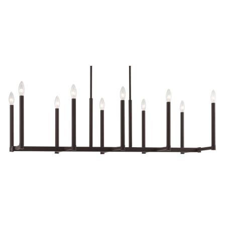 Livex Lighting Alpine 10 Light 16" Wide Candle Style Linear Chandelier Bronze