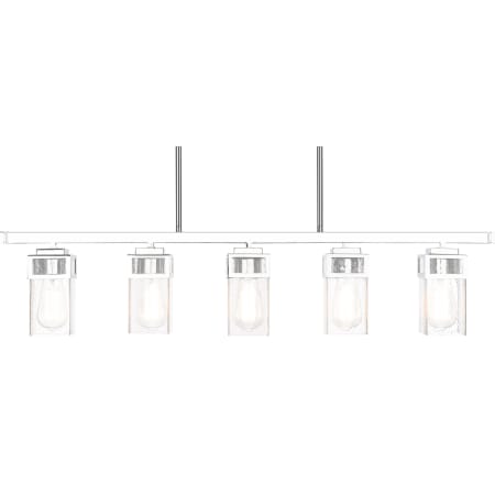 Livex Lighting Harding 5 Light 42" Wide Linear Chandelier with Seedy Glass Shades Polished Chrome