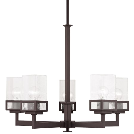Livex Lighting Harding 5 Light 25" Wide Chandelier with Seedy Glass Shades Bronze